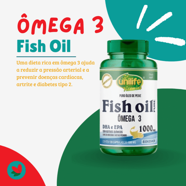 ÓLEO DE PEIXE FISH OIL ÔMEGA 3 1000 MG 120 CÁPSULAS UNILIFE - Imagem 2