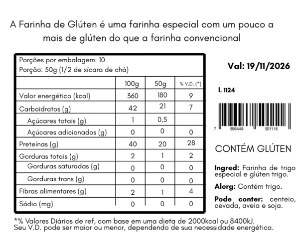 Farinha de Glúten 500g Macrozen - Imagem 2